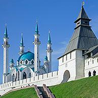 Kul Sharif Mosque / Qolsharif Mosque / Qolşärif mosque, now museum of Islam in Kazan Kremlin, chief citadel of Russia in the city Kazan, Tatarstan